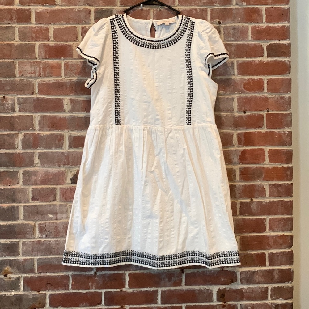 White embroidered cotton summer loft dress SP